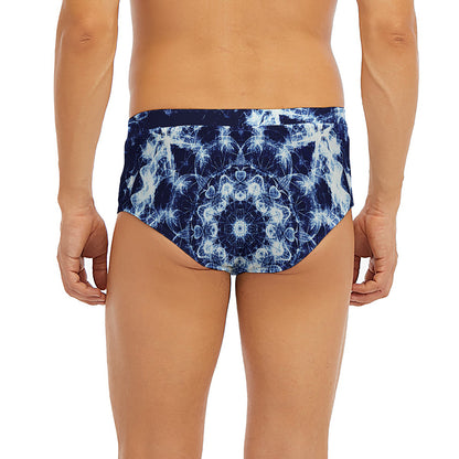 Blue Winter Mandala Print Men's Briefs