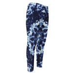 Blue Winter Mandala Print Men's Compression Pants