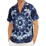Blue Winter Mandala Print Men's Deep V-Neck Shirt