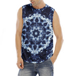 Blue Winter Mandala Print Men's Fitness Tank Top