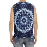 Blue Winter Mandala Print Men's Fitness Tank Top