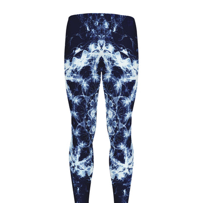 Blue Winter Mandala Print Men's leggings
