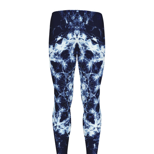 Blue Winter Mandala Print Men's leggings