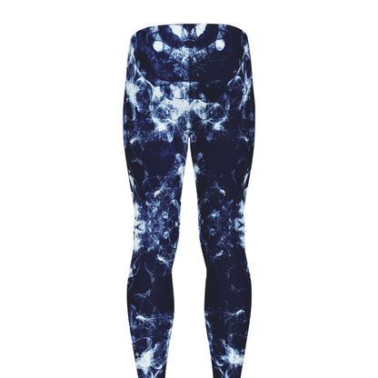 Blue Winter Mandala Print Men's leggings