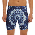 Blue Winter Mandala Print Men's Long Boxer Briefs
