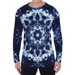 Blue Winter Mandala Print Men's Long Sleeve T-Shirt