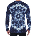 Blue Winter Mandala Print Men's Long Sleeve T-Shirt