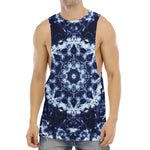 Blue Winter Mandala Print Men's Muscle Tank Top