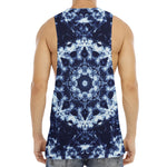 Blue Winter Mandala Print Men's Muscle Tank Top