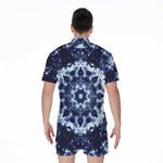 Blue Winter Mandala Print Men's Rompers