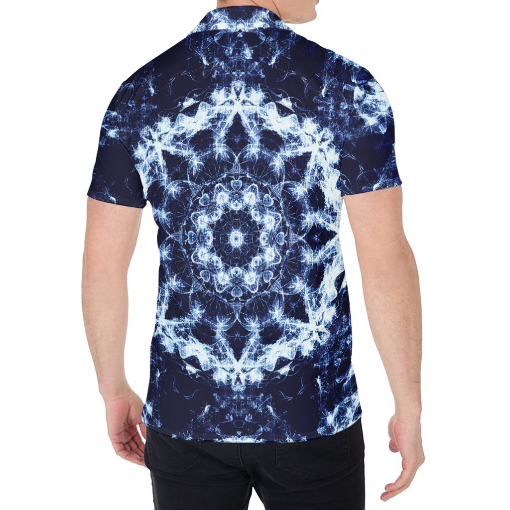 Blue Winter Mandala Print Men's Shirt
