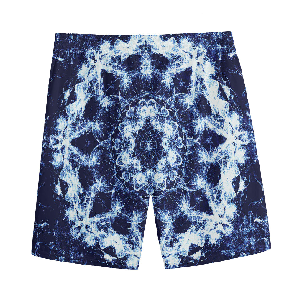 Blue Winter Mandala Print Men's Sports Shorts