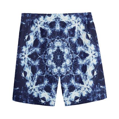 Blue Winter Mandala Print Men's Sports Shorts