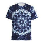 Blue Winter Mandala Print Men's Sports T-Shirt