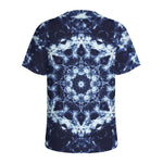 Blue Winter Mandala Print Men's Sports T-Shirt