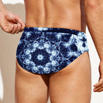 Blue Winter Mandala Print Men's Swim Briefs