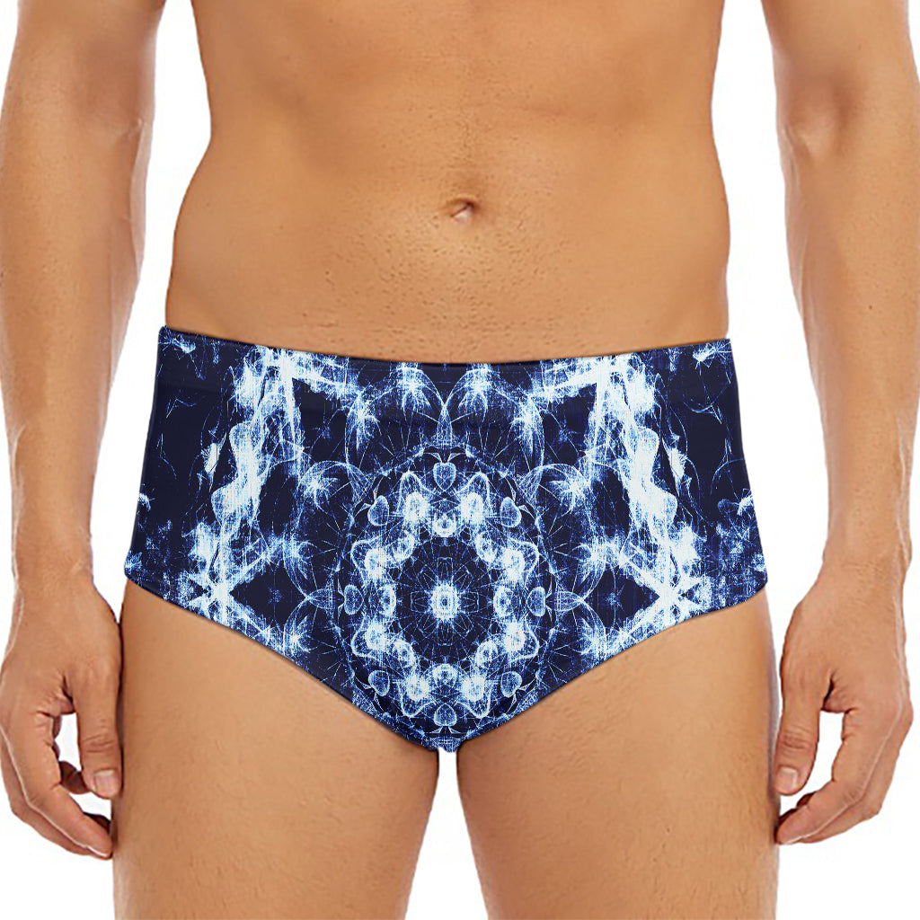 Blue Winter Mandala Print Men's Triangle Swim Briefs