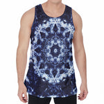 Blue Winter Mandala Print Men's Velvet Tank Top