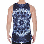 Blue Winter Mandala Print Men's Velvet Tank Top