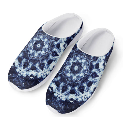 Blue Winter Mandala Print Mesh Casual Shoes