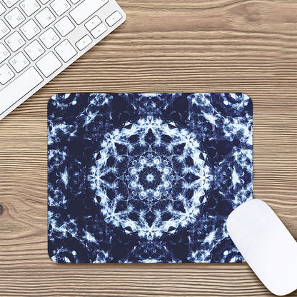 Blue Winter Mandala Print Mouse Pad