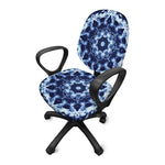 Blue Winter Mandala Print Office Chair Cover