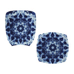 Blue Winter Mandala Print Office Chair Cover