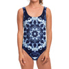 Blue Winter Mandala Print One Piece Swimsuit