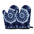 Blue Winter Mandala Print Oven Mitts