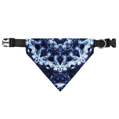 Blue Winter Mandala Print Over The Collar Dog Bandana