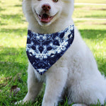 Blue Winter Mandala Print Over The Collar Dog Bandana