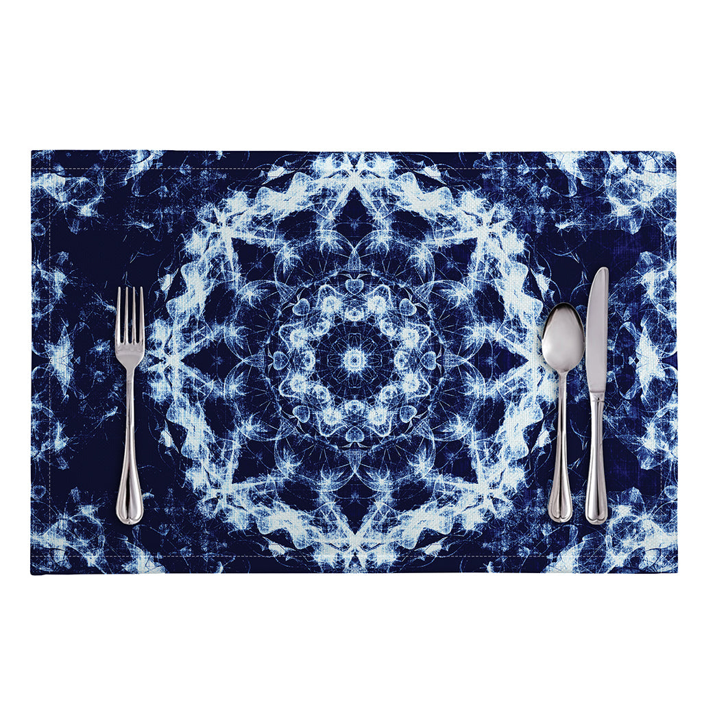 Blue Winter Mandala Print Placemat