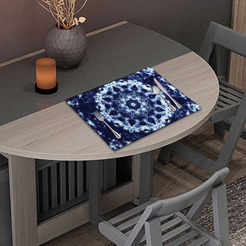 Blue Winter Mandala Print Placemat