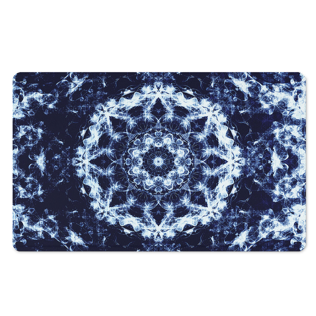 Blue Winter Mandala Print Polyester Doormat