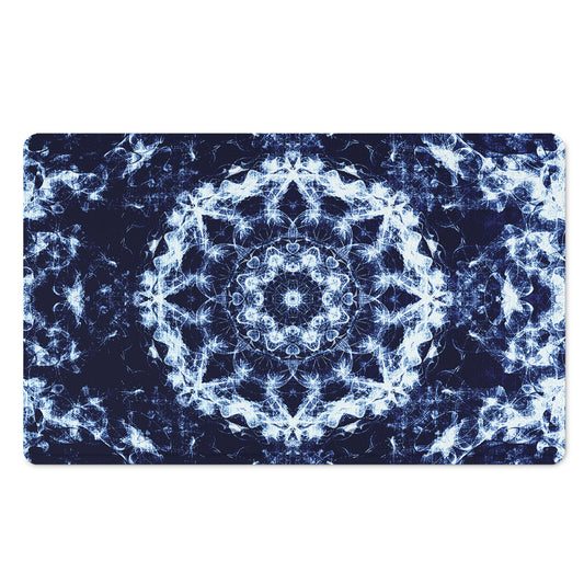 Blue Winter Mandala Print Polyester Doormat