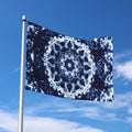 Blue Winter Mandala Print Polyester Flag