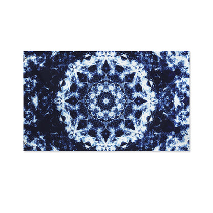 Blue Winter Mandala Print Polyester Flag