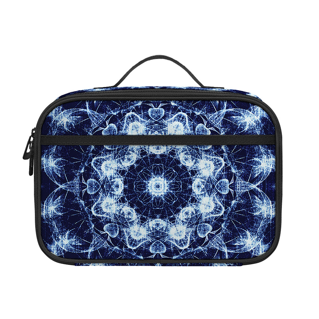 Blue Winter Mandala Print Portable Lunch Bag