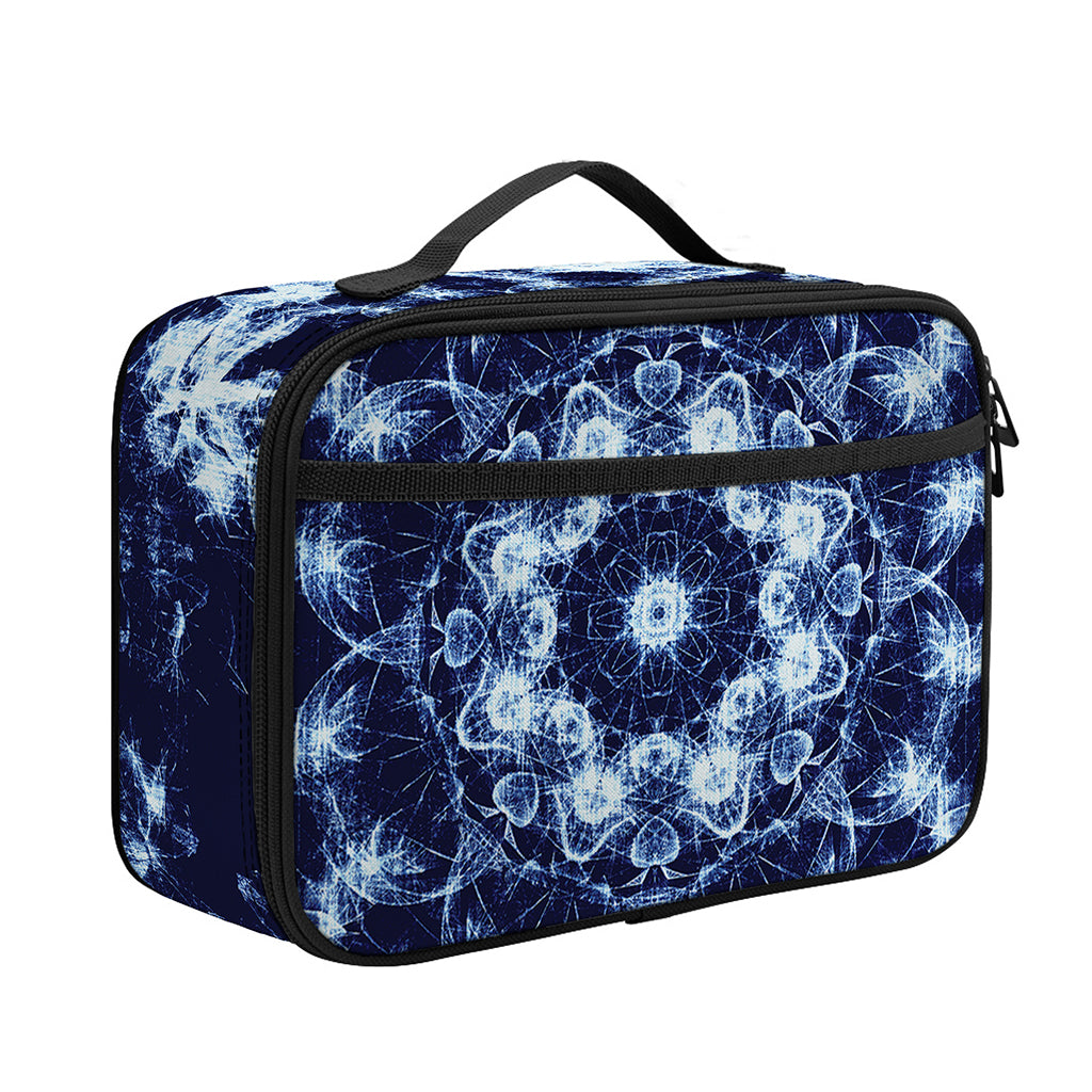 Blue Winter Mandala Print Portable Lunch Bag