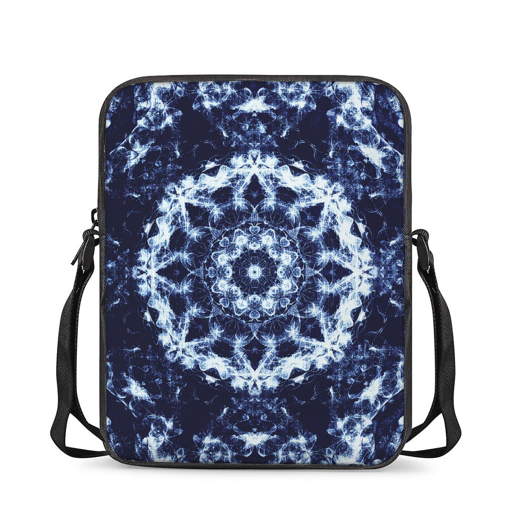 Blue Winter Mandala Print Rectangular Crossbody Bag