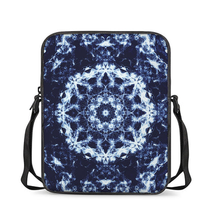 Blue Winter Mandala Print Rectangular Crossbody Bag