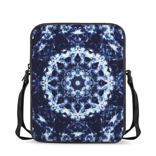 Blue Winter Mandala Print Rectangular Crossbody Bag