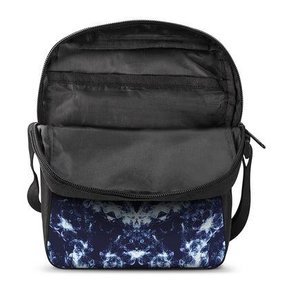 Blue Winter Mandala Print Rectangular Crossbody Bag