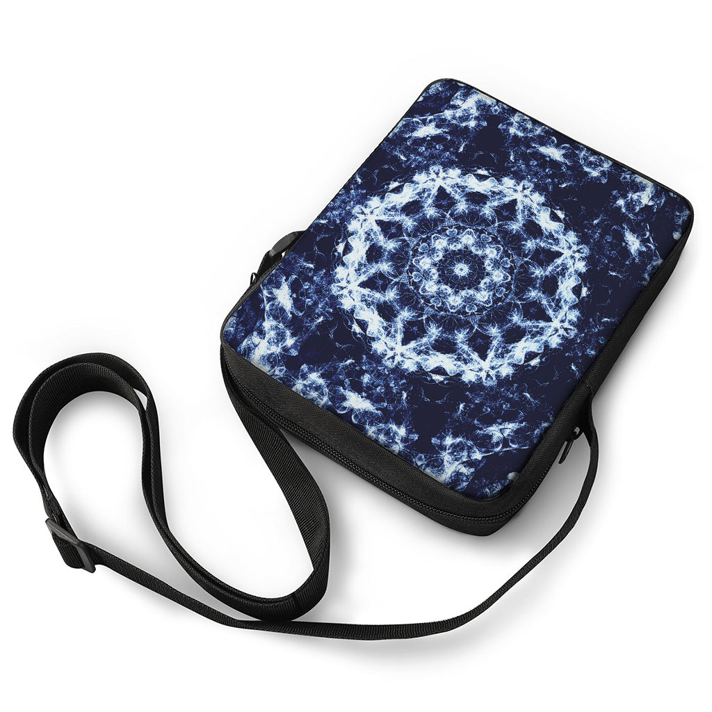 Blue Winter Mandala Print Rectangular Crossbody Bag