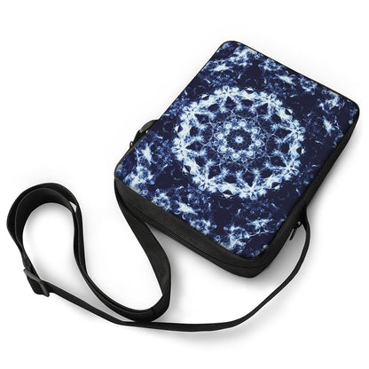 Blue Winter Mandala Print Rectangular Crossbody Bag