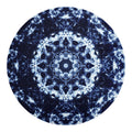 Blue Winter Mandala Print Round Blanket