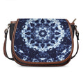 Blue Winter Mandala Print Saddle Bag