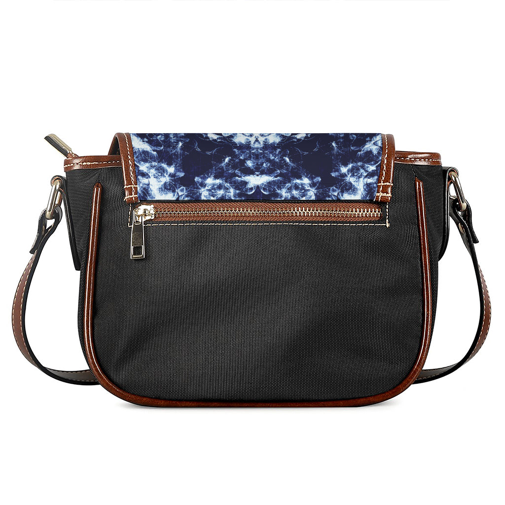 Blue Winter Mandala Print Saddle Bag