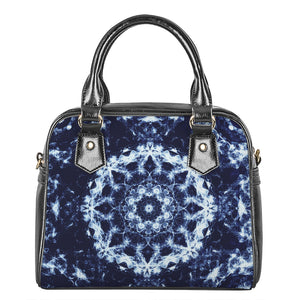 Blue Winter Mandala Print Shoulder Handbag