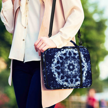 Blue Winter Mandala Print Shoulder Strap Bible Bag